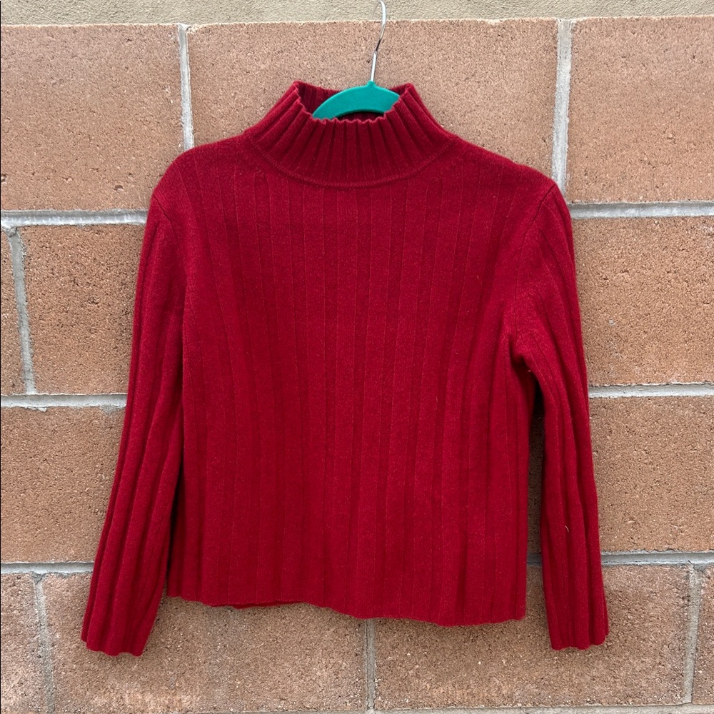 Banana Republic Red Merino Wool Turtleneck Sweater